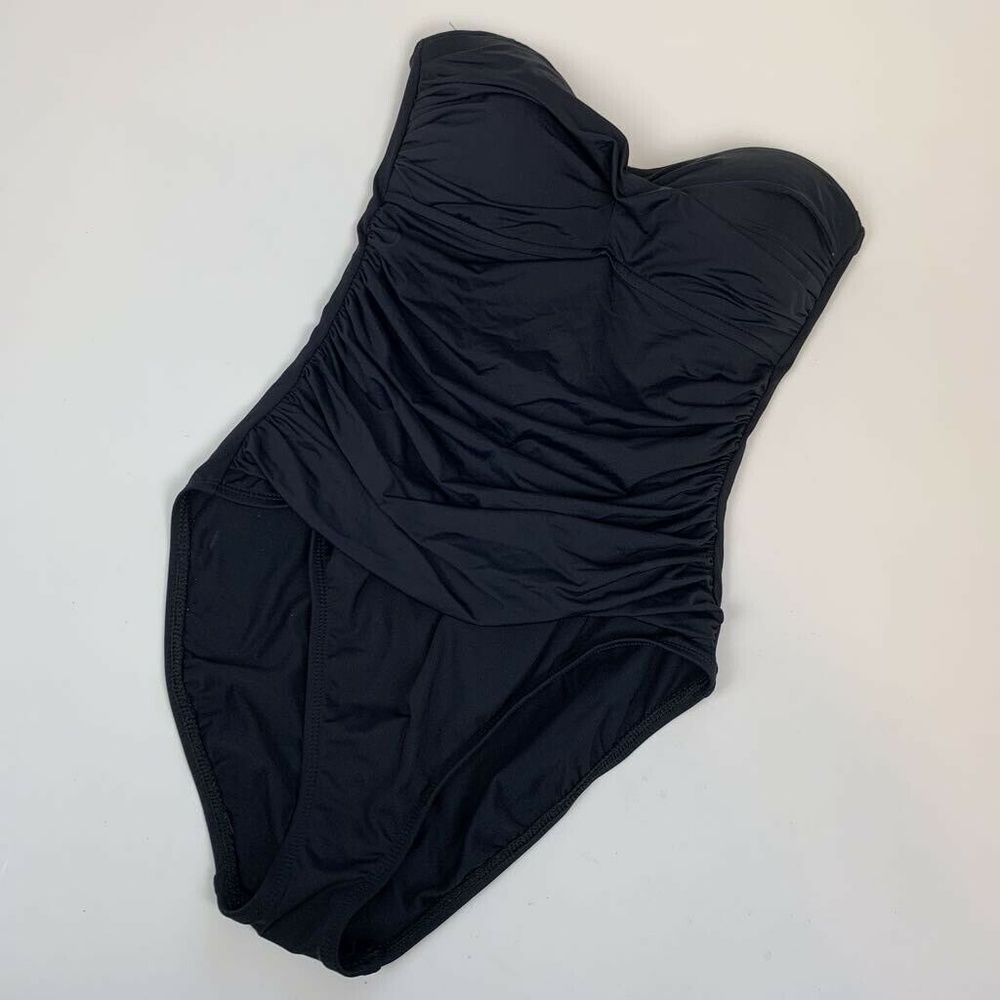 La Blanca One Piece Swimsuit Black Strapless 8 - Picture 1 of 7